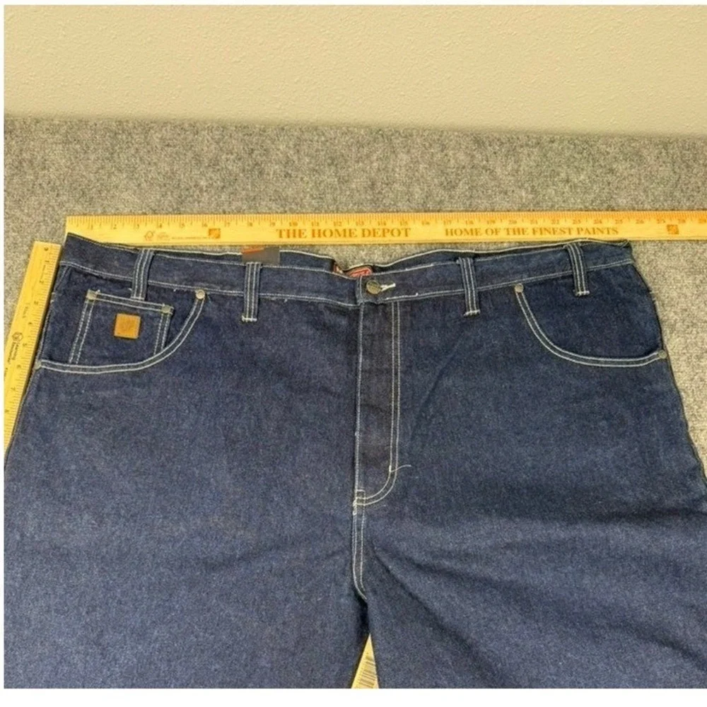VTG Tuff Mens Workwear Denim Jeans Dark Wash Contrast Stitch 52M NWT